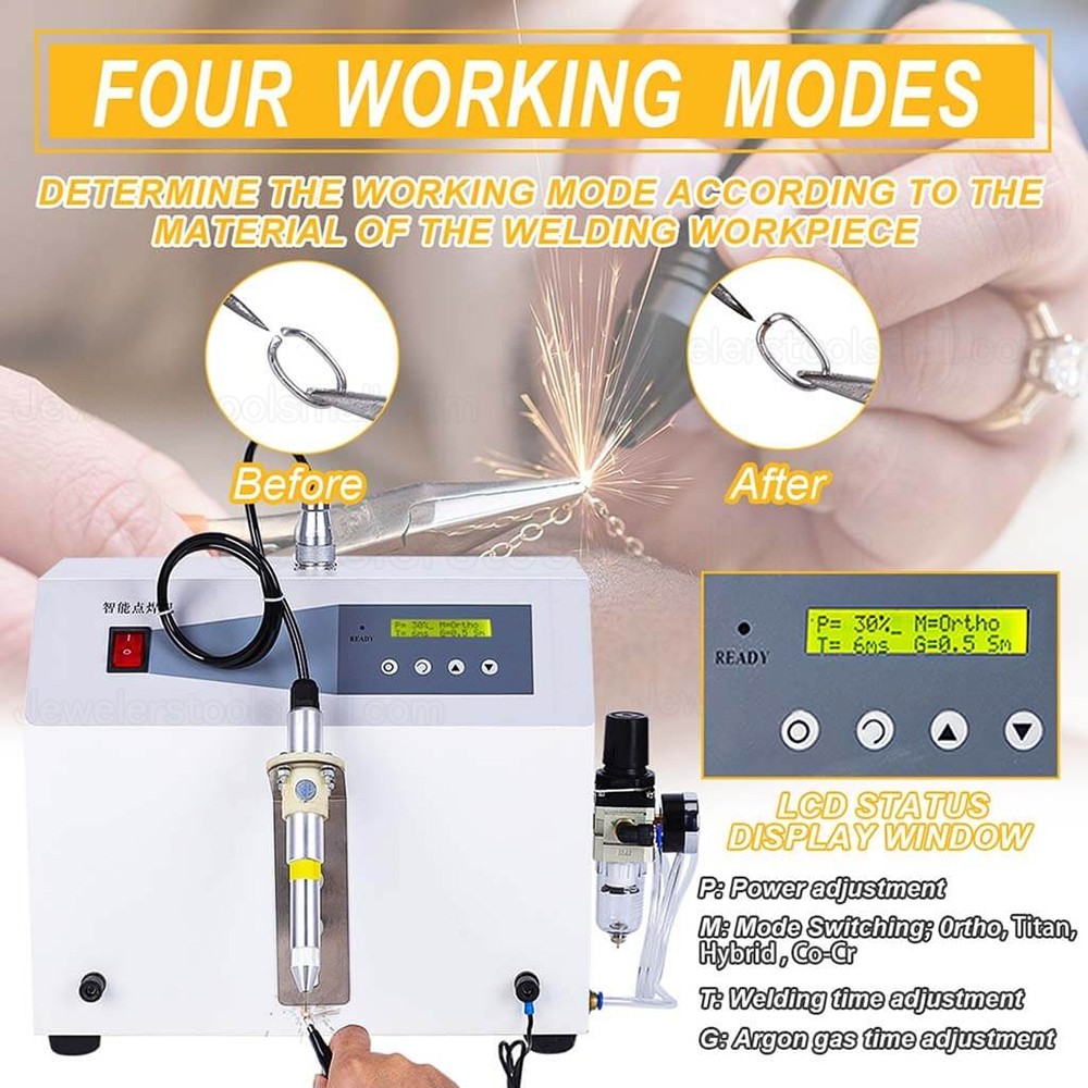 600W Jewelry Argon Arc Spot Welder Welding Machine for Restorations and Repair